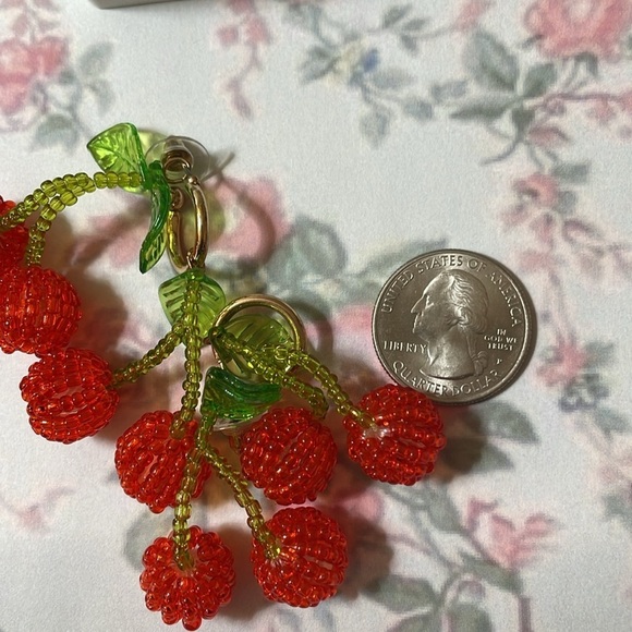 Cherry Beaded Drop Earrings - Picture 9 of 13